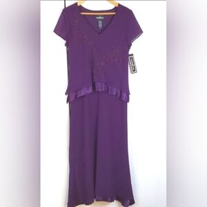 Positive Attitude Rich Purple BEADED Vintage Dead Stock Dress Very Chic! Sz.10P